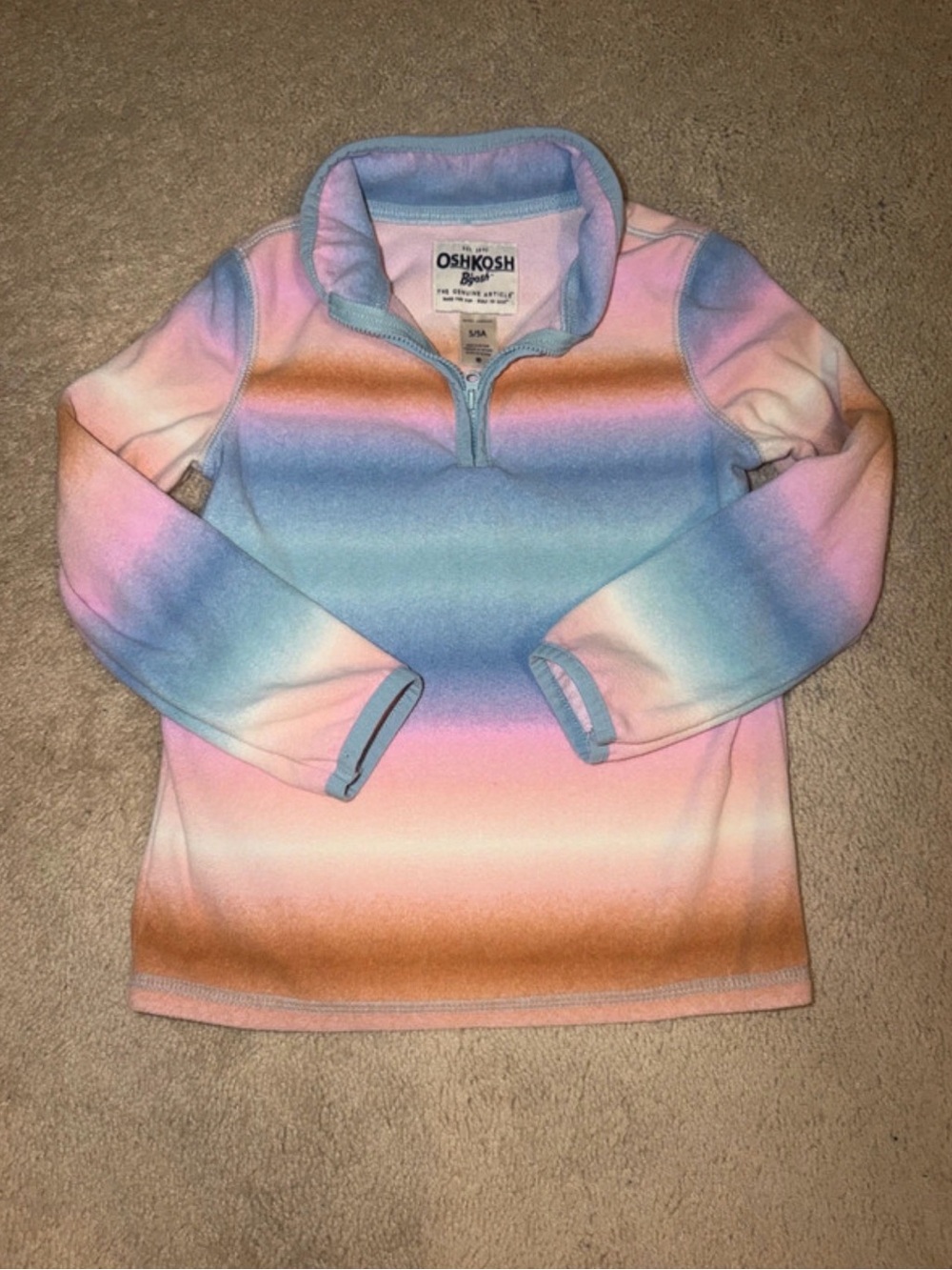 OshKosh B'gosh Girls' Pastel Gradient Cowl-Style Quarter-Zip Sweater